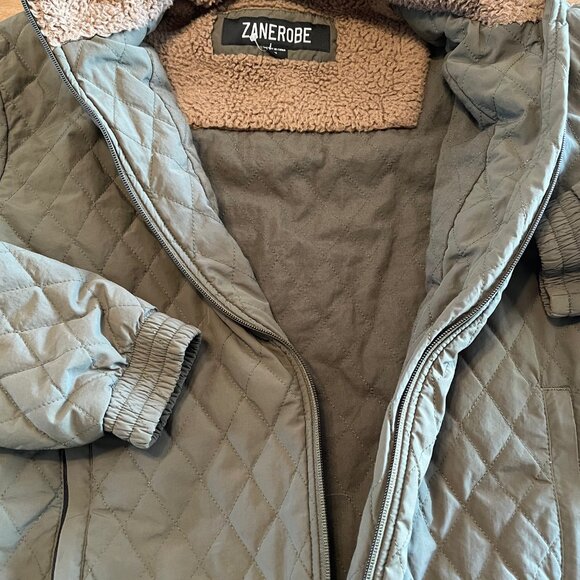 Zanerobe Quilted Light Puffer Jacket Green Outerwear Full Zip Mens Medium - Picture 3 of 9